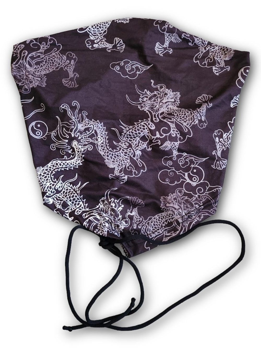 SHEIN Black Dragon Print Bandana Scarf Top Size Small